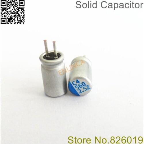 100pcs/lot 2.5V560UF 5*8 Solid Electrolytic Capacitors For Motherboard Low ESR 560UF 2.5V