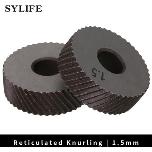 2pcs High Speed Steel Diagonal Coarse 1.5mm Pitch Linear Knurling Wheel