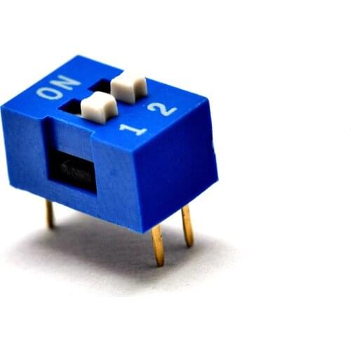 2P DIP switch DIP switch 2-position Toggle switch Pitch 2.54MM Blue (20PCS)
