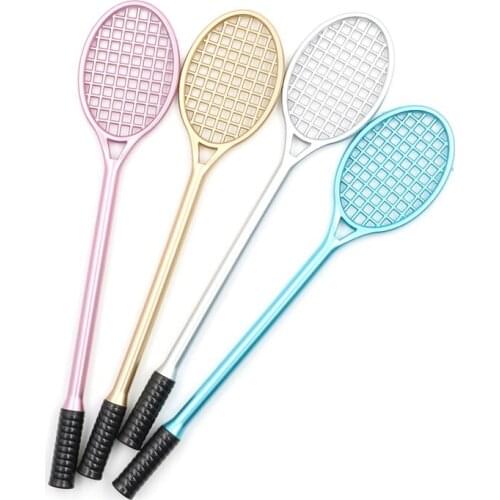 4PCS/Set Cute Tennis Racket Styling Pen 0.5mm Creative Badminton Racket Gel Pen Stationery Office Gift Pen School Supplies