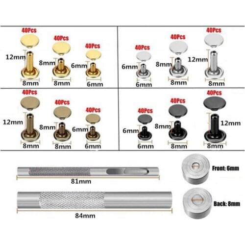480x Double Caps Studs Rivets Set for DIY Crafts Bags Shoes Leathercrafts Decor