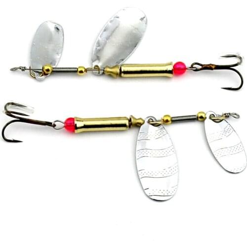 5pcs Fishing Metal Spoon Lure 10cm 10.5g Artificial Rotary Fishing Bait Isca Pesca Fishing Hook Noise Spinnerbait Fishing Tackle