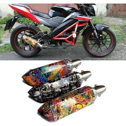 51MM Muffler exhaust pipe Modify Motorcycle Motocross escape For Kawasaki ninja MT 07 ATV Dirt Pit Bike Cafe Racer