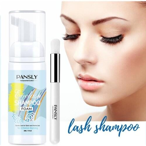 60ml Eyelash Extensions Brush Shampoo Kit Eye Lash Lift Cleaning Foam Pump Design Makeup Clean Eyelash Extension Glue Cosmetic