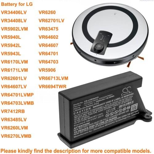 Cameron Sino 3400mAh Battery for LG VR64607LV,VR64701LVMP,VR64703LVMB,VR7412RB,VR63485LV,VR6260LVM,VR6270LVMB,VR5906-5940-5943