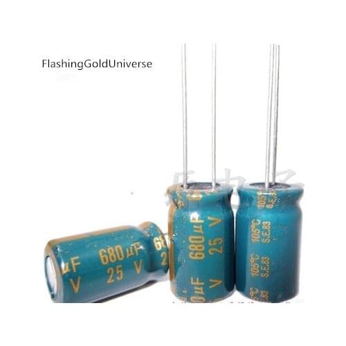 25V 680UF 680UF 25V High frequency low resistance Electrolytic Capacitors Size:10*13 10*16 best quality New origina