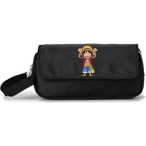 Anime One Piece Luffy Roronoa Zoro Law Cosplay Student School Pen Pencil Case Box Cartoon Cosmetic Makeup Storage Bag For Gift