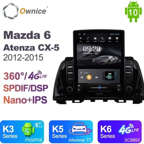 PX6 DSP 9.7" Android 10.0 4GB + 64GB Car DVD Player For Mazda 6 Atenza CX-5 2012-2015 Navigation Stereo GPS Map RDS autoradio