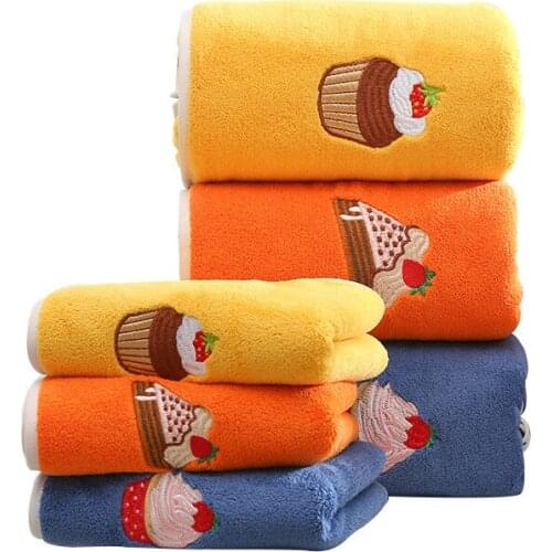 Bath towel set soft absorbent embroidery towel adult bath towel set bathroom outdoor sports hand face towel 2pcs/set