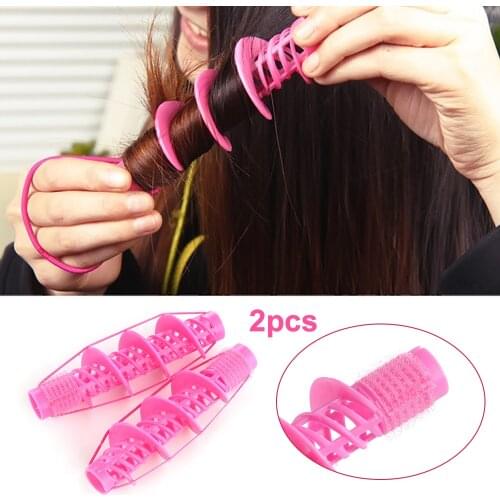 2Pc DIY Hair Care Natural Big Wave Curls Rollers Curlers Curling Styling Tool for Girls Ladies Spiral Curler New Hair Styling To
