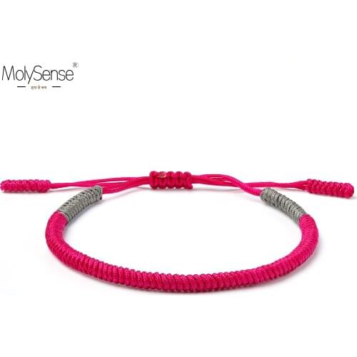 MolySense Tibetan Buddhist Love Lucky Charm Tibetan Bracelets & Bangles For Women Men Handmade Knots Rope Buddha Bracelet