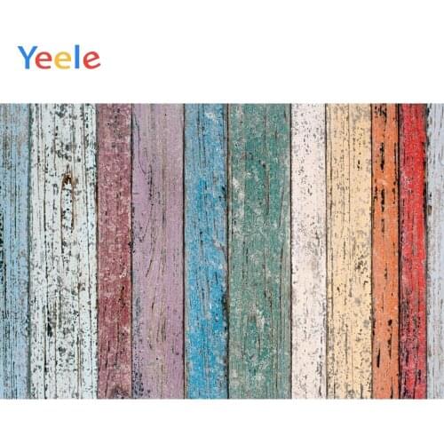Yeele Colorful Wooden Board Portrait Retro Birthday Photography Backgrounds Customized Photographic Backdrops for Photo Studio