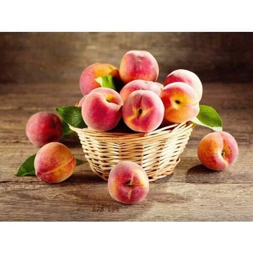 GLymg Basket Red Peaches Diamond Embroidery Mosaic Gift Full Drill 5D Diamond Painting Handicrafts Kits Diamond Wall Arts Decor