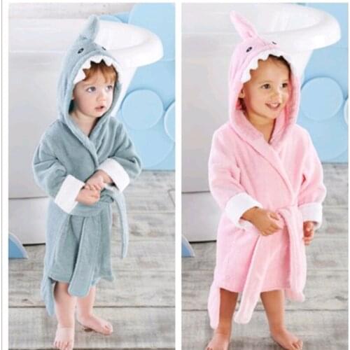 Baby Robe Cartoon Hoodies Girl Boys Sleepwear Good Quality Bath Towels Kids Soft Bathrobe Pajamas Childrens Clothing Robes