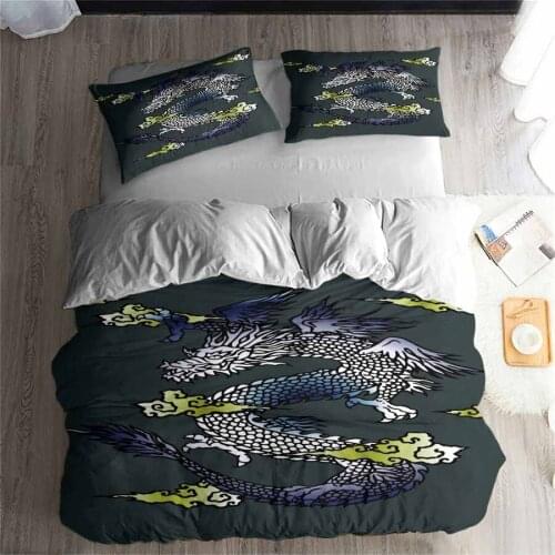 HELENGILI 3D Bedding Set Chinese Dragon Print Duvet Cover Set Bedclothes with Pillowcase Bed Set Home Textiles #ZGL12