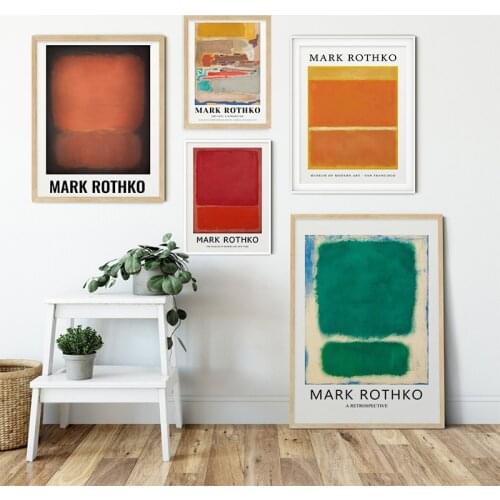 Famous Mark Rothko Abstract Canvas Painting Poster Print Color Block Modern Decor Wall Art Picture For Living Room Bedroom Aisle