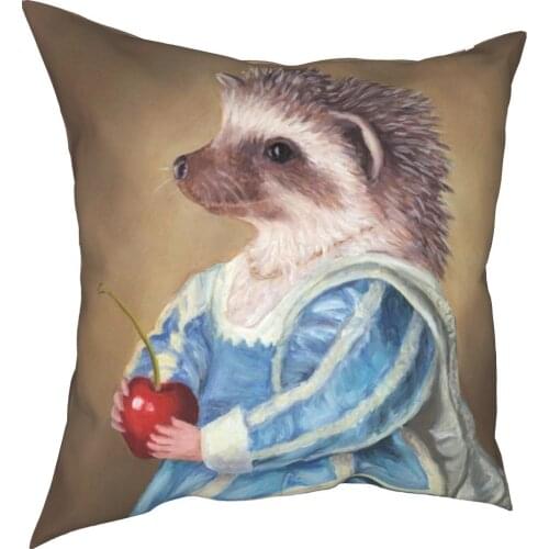 Hedgehog Princess soft flannel sofa decoration and household cotton pillow cover sofa seat decoration car pillow cover