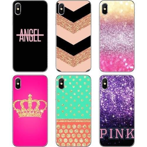 For Samsung Galaxy A12 A31 A41 A51 A71 A20e A21s M30 A10 A30 A40 A50 A60 A70 Soft Skin Cover glitter-queen-king-pink