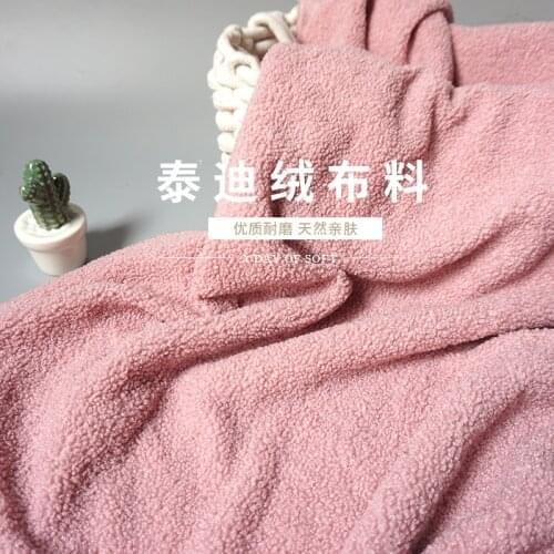Soft Teddy Fleece Fabric Lamb Poly Cashmere Soft Granular Plush DIY Handmade Fabric Clothing Cashmere Toy Cashmere
