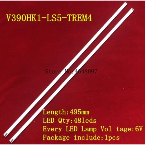 New 1 PCS TH-L39EM58c LE39A720 L390H1-1EA 4AD074762 LED strip V390HK1-LS5-TREM4 495MM 48LED