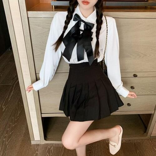 2020 Autumn New Women Oversized Shirt Ribbon Bowknots Cute Blouse Womens Tops and Blouses Plus Size Long Blouse Chemise Blusa