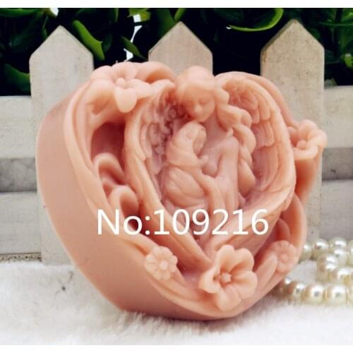 New Product!!1pcs Love Mum and Baby (zx199) Silicone Handmade Soap Mold Crafts DIY Mould