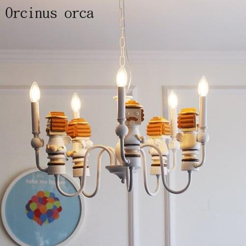 Cartoon originality chandelier boy bedroom childrens room lamp American personality LED doll doll pendant lamp free shipping