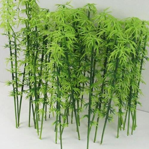 50Pcs 12cm Plastic Miniature Model Tree Landscape Bamboo Tree Sand Table Model Decor Ho Scale Model Trees