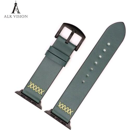 Apple Watchband 44mm for iWatch Series 5/4/3/2/1 Genuine Leather iWatch Strap 38mm 40mm Square Buckle Apple Watch Band 42mm