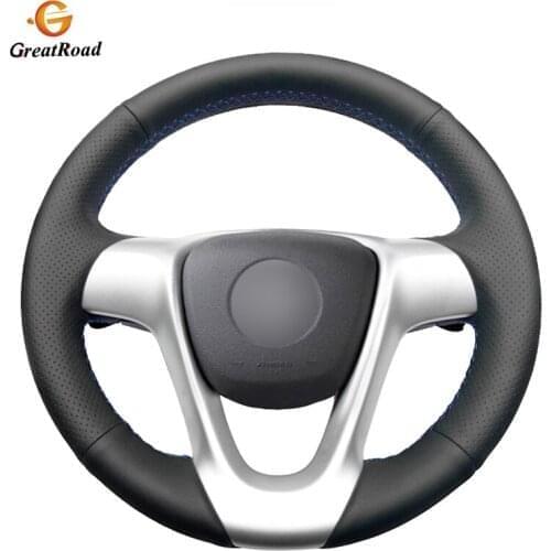 Hand-stitched Black Genuine leather Car Steering Wheel Cover for Smart Fortwo 2009-2013 Smart Forjeremy 2013