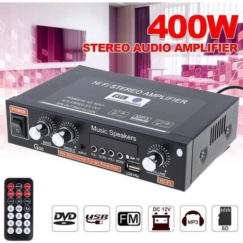 12V/ 220V 800W EU plug Car HIFI Amplifier Audio Amplifier Amplificador Digital Home Theater Bluetooth Hifi Stereo Amplifiers