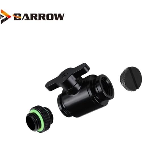 Barrow Water Valve Bright Silver Handle G1/4 Brass With Sealing Up Water Fittings Mini Connector Drop Shipping