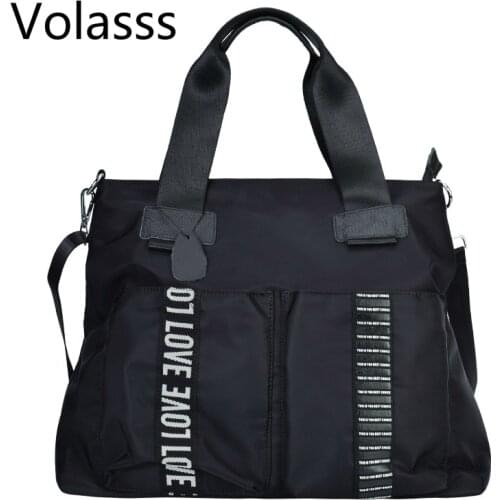 Volasss Fashion Handbag For Women Nylon Gym Bag Fitness Shoulder Bags Female Totes Sport Outdoor High Quality Black Handbags New