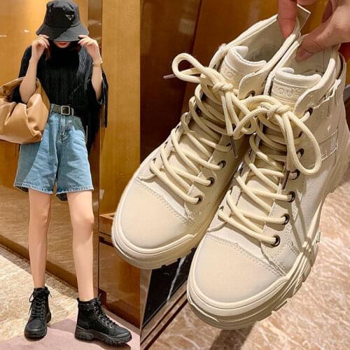 Women Ankle Boots Autumn Winter Woman Workwear Martin Boot Fashion Thick Bottom Platform Lace Up Warm Motorcycle Footwear 2021