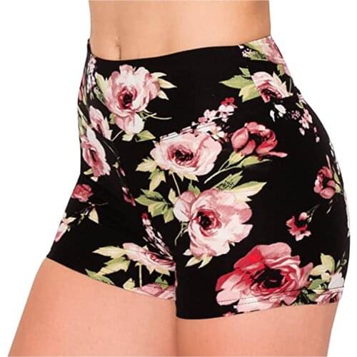 Women Shorts Hip High Waist Yoga Pants Printing Gym Jogging Running Lifting Push Up Tight Fitness Sports Shorts шорты женский E2