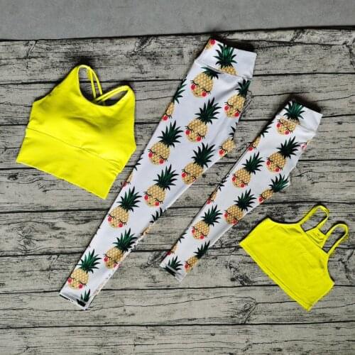 Women Girl Yoga Bra+Leggings Clothes Mommy And Me Sport Family Look Matching Mom Daughter Outfits Parent-Child Clothing Suits