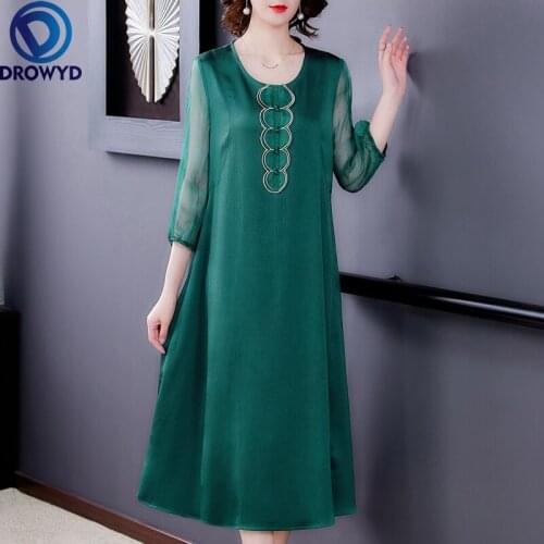 2021 New Summer Women Boho Maxi Dress Fashion O-Neck Half Sleeve Print Dresses Vintage Loose Casual Elegant Ladies Party Dress