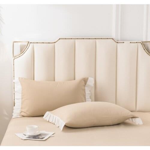 1 Piece Of Fashionable Lace Cotton Pillowcase, Breathable And Comfortable Solid Color Pillowcase