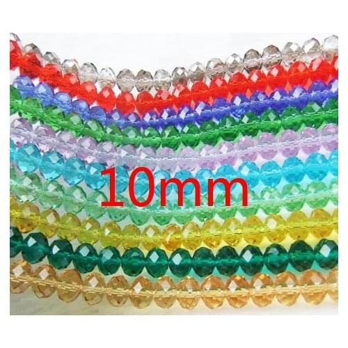 10mm 100pcs/lot loose strand Mixed white black Faceted Rondelle Glass Crystal Beads curtains crafts jewelry DIY accessory n5643