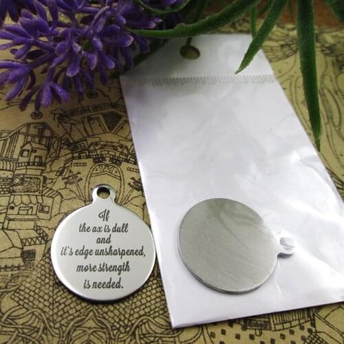 10pcs--"If the ax is dull and its unsharpened"stainless steel charm more styles for choosing DIY Charms Bible gold sentence