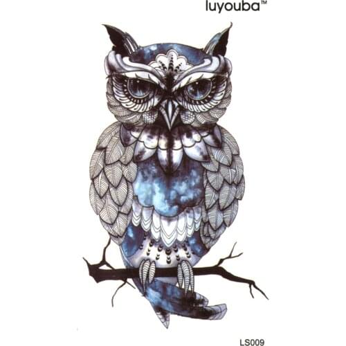 100pcs Owl on the tree Waterproof Temporary Tattoos Men Animal Temporary Tattoo tatouage henna rouge a levre sleeve tatoo