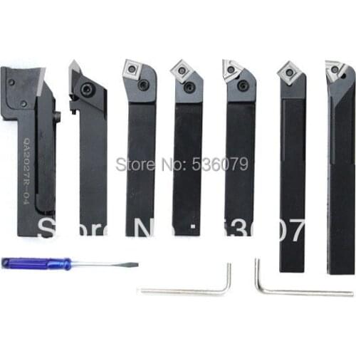 14mm 7pcs/set indexable carbide turnnig lathe cutter tool set, none tincoated