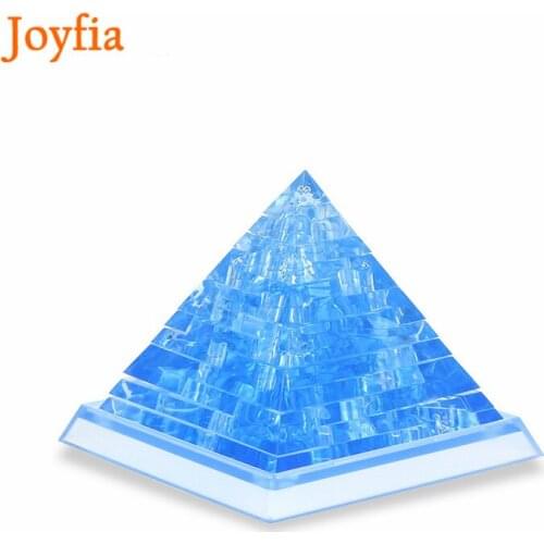 3D Crystal Puzzle Cute Pyramid Model DIY Gadget Building Toys Jigsaw Assembly Model Home Decoration Puzzles for Kids Children
