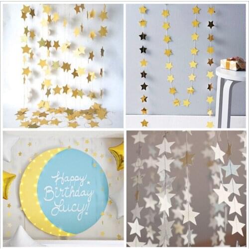 4 meters of creative pearl cardboard stars ornaments accessories to decorate the wedding party holiday stays Lahua activities