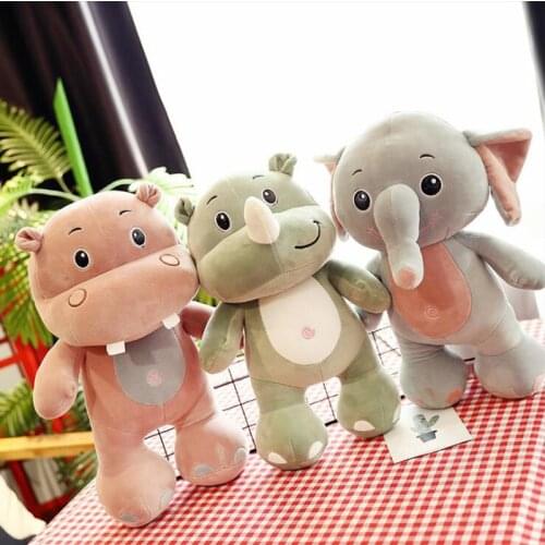 50cm rhinoceros Plush toy Elephant Soft Appease Elephant Doll Baby Toy hippo Pillow Plush Toys Stuffed Doll for kids Gift