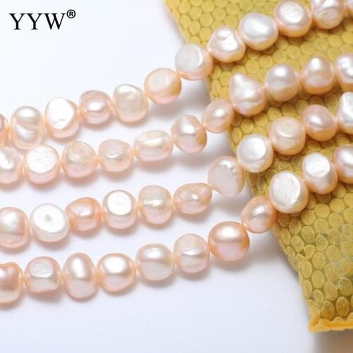 Natural Freshwater Pearl Beads Pink White Purple Nuggets Pearls 9-10mm Loose Cultured Baroque Beads For Jewelry Making 14.5"-15"