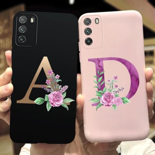 For Xiaomi Poco M3 Case 2020 Fashion Alphabet Letter Soft TPU Phone Back Bumper Funda For Poco M3 Cover For Xiaomi Poco M3 Cases
