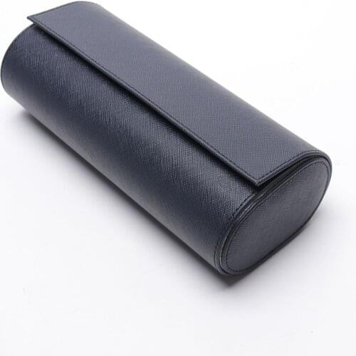 3 Slot Leather Watch Roll Travel Case Watch Box Organizer Elastic Watch Storage Case Gift for Business Weekend Trip Fathers Day