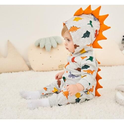 Baby Spring Clothes 3D Dinosaur Baby Romper Ropa Bebe Infant Cute Rompers Cotton 0-2 Y New Born Boy Girl Cartoon Funny Costume