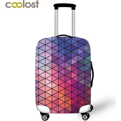 Geometric Travel Bag Cover Patchwork Suitcase Protective Cover Triangle Shape Luggage Case Protector Portable Travel Accessories